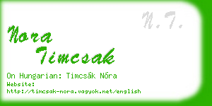 nora timcsak business card