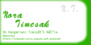 nora timcsak business card